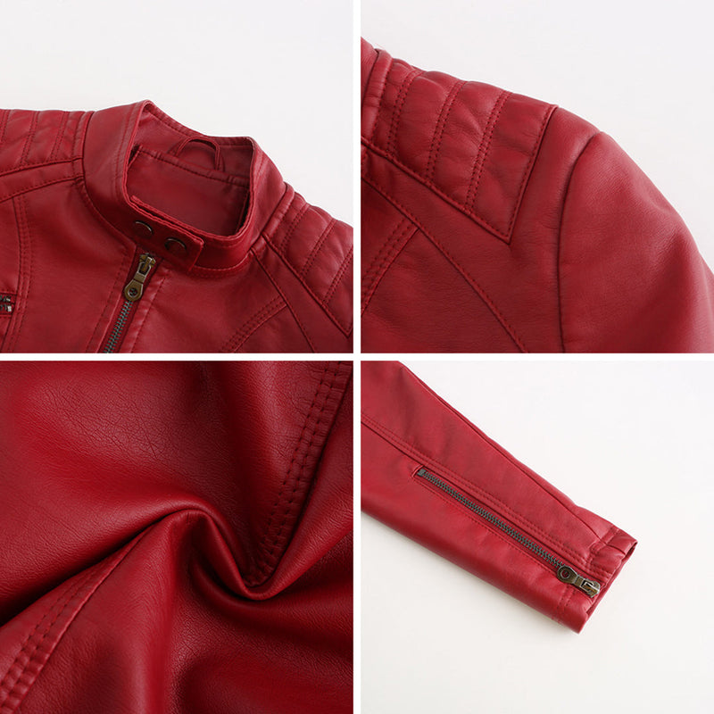Alene Jacket - Stylische Lederjacke mit asymmetrischem Reißverschluss