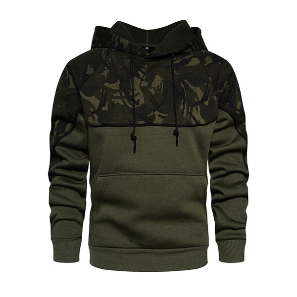 Simon - Hoodie met horizontale legerprint