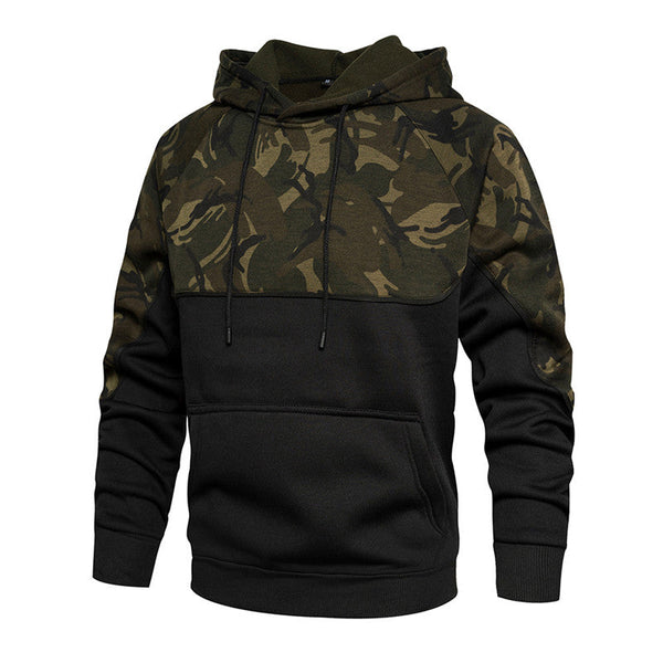 Simon - Hoodie met horizontale legerprint